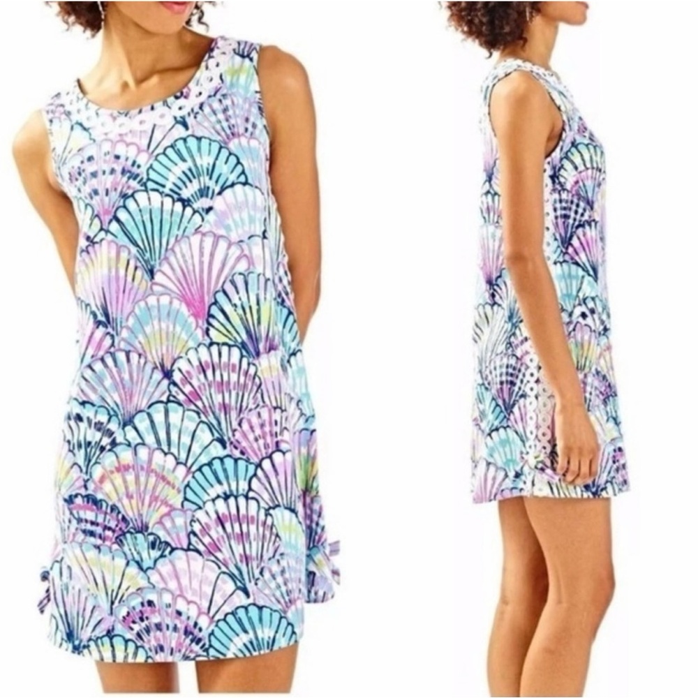 Lilly Pulitzer Stella Shift Dress Serene Blue Oh Shello Size 6